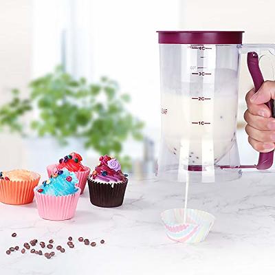 2-in-1 Pancake Batter Dispenser, Cupcake Batter Dispenser with Electric  Mixer for Pancakes Muffins Cakes Waffles 40 Oz