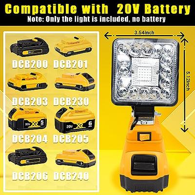 2000 lumen LED Arbeit Licht für DEWALT 18V 20V Lithium-Batterie DCB201  DCB200 mit USB Indoor