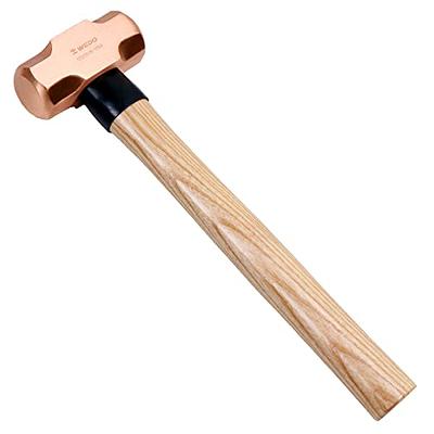 2lb Forged Steel Solid Brass Sledge Hammer Non Sparking Fiberglass