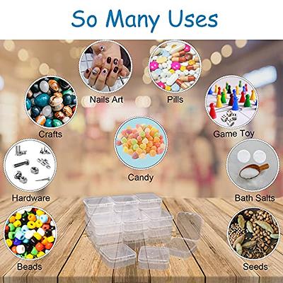 24 Packs Small Clear Plastic Beads Storage Containers Box With Hinged Lid  For Storage Of Small Items, Crafts, Jewelry, Hardware Z