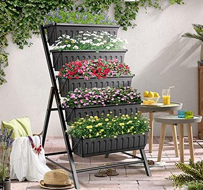 Highpro Vertical Garden Planter, 5 Tiers Vertical Raised Garden Bed Metal  Elevated Herb Planter Box Vegetable Flower Planters for Patio Deck Outdoor