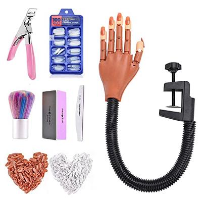 Practice Hand for Acrylic Nails-Flexible Moveable Nail Training Hand Kits,  False Mannequin Hands with Fake Nail Tips, Nail Files and Clipper - Yahoo  Shopping