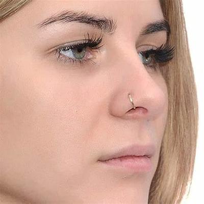 Diamond Nose Ring, Diamond Nose Hoop, Genuine Diamonds Nose Piercing,  Diamond Nose Jewelry, Nose Ring Diamond, Gold Nose Ring, SKU 181-16D - Etsy