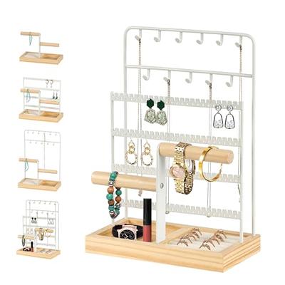 KMEOSCH Jewelry Holder Organizer, Hanging Jewelry Organizer Dual-Sided  Earring Organizer Display for 300 Pairs of Earrings and Necklace Holder for  30 Necklaces-Black Jewelry Storage Organizer - Yahoo Shopping