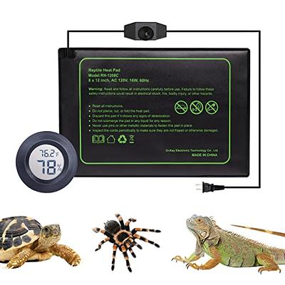 LXSZRPH Reptile Thermometer Hygrometer with High Low Temperature Alarm  Digital Temperature Humidity Meter Gauge with Hook for Reptile Tanks