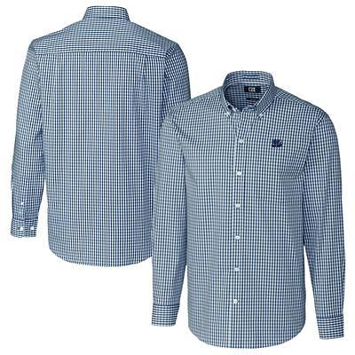 Men's Cutter & Buck Charcoal Kansas City Chiefs Helmet Easy Care Stretch Gingham Long Sleeve Button-Down Shirt Size: Medium