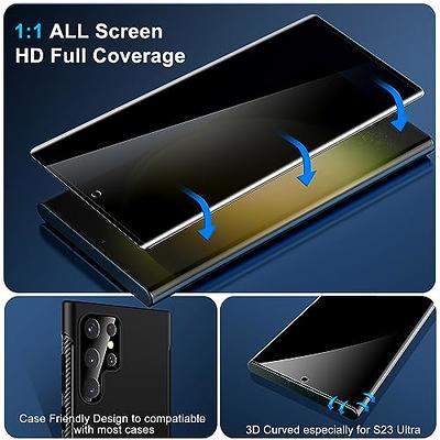 [2 Pack Samsung Galaxy S23 Ultra Privacy Screen Protector,Support  Fingerprint Unlock Screen Protector for Samsung Galaxy S23 Ultra,9H  Hardness