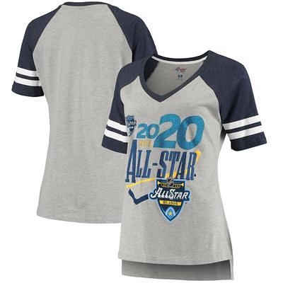 Women's Fanatics Branded Heathered Gray 2022 MLB All-Star Game Sunset Script Tri-Blend V-Neck T-Shirt