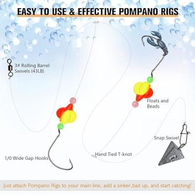 Dovesun 10PCS Pompano Rigs for Surf Fishing Pompano Floats Pre