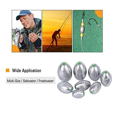 Atibin Removable Egg Lead Fishing Sinkers Saltwater Fishing Oval