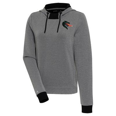 Atlanta Braves Antigua Women's Axe Bunker Tri-Blend Pullover Hoodie -  Black/White