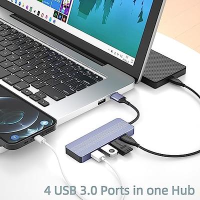 USB 3.0 Hub, ORICO 4-Port USB Hub, Ultra Slim USB Splitter for Laptop for  MacBook, Mac Pro, iMac, Surface Pro,XPS, PS5, PC, Flash Drive, Mobile