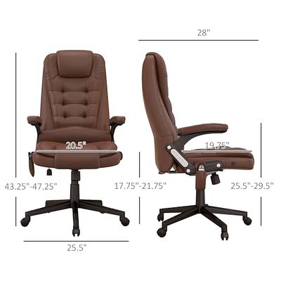 HOMCOM High-Back Executive Office Chair with Footrest, PU Leather Computer  Chair with Reclining Function and Armrest, Ergonomic Office Chair, Red