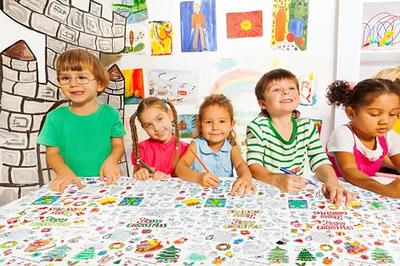  DISJOURNEY Christmas Coloring Tablecloth Coloring Table Cloth  for Kids 106 x 51 Disposable Tablecloth Giant Coloring Poster for Kids  Christmas Activities School Game Holiday Party Favors : Toys & Games