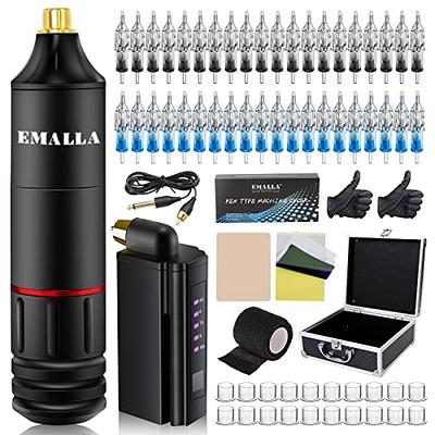 Emalla Tattoo Machine Kit - Professional Tattoo Machine Kit with Power  Supply 1Pc Tattoo Machine Pen 40Pcs Tattoo Cartridge Needles and Other  Accessory for Beginners or Artists - Yahoo Shopping