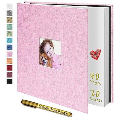 Vienrose Large Photo Album Self Adhesive for 4x6 8x10 10x12 Pictures Linen  Scrapbook Album DIY 40 Blank Pages with A Metallic Pen - Yahoo Shopping