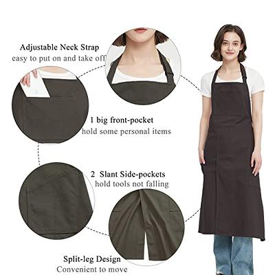 MyLifeUNIT Artist Apron, Adjustable Painting Apron with 10 Pockets for Arts  and Craft, Black Canvas Pottery Apron for Women Men