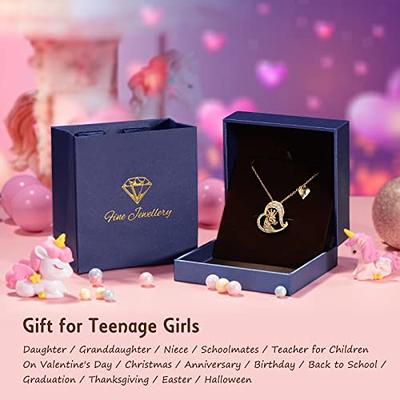 Poekio Unicorn Gift for Girls Gold Heart Necklace for 5-7 Age Birthday Gift  Valentine's Day Gift Kids Jewelry for Daughter, Granddaughter,  Niece(Gold-A) - Yahoo Shopping