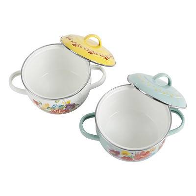 The Pioneer Woman 1.05-Qt. Mini Dutch Oven Set, Breezy Blossom, Enamel On  Steel