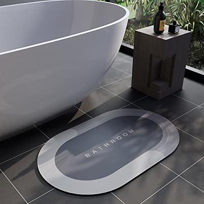 Deparnit Rubber Non-Slip Quick Dry Bathroom Rugs Super Absorbent Thin Bath  Mat Fit Under Door, Fashion Washable Oval Bathroom Floor Rugs for Bathroom,  Bathtub, Shower and Sink (20x32, Grey) - Yahoo Shopping