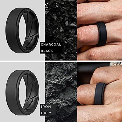 Men's Gray Silicone Ring 14