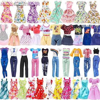 ZITA ELEMENT 11 Pcs American Doll Clothes Dress and Accessories for 18 inch  Doll - 5 Sets Doll Outfits + 2 Pairs Random Style Shoes for 18 Inch Doll