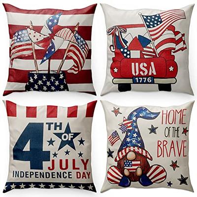 STRYAO 4th of July Pillow Covers 18x18 Inch Independence Day Throw