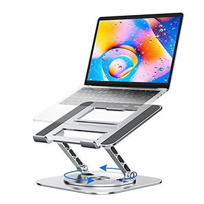 Adjustable Computer Stand with 360 Rotating Base, Ergonimic Foldable Laptop  Riser for Desk Compatible with MacBook Pro/Air Notebook up to 16 Inches