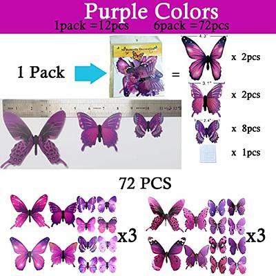 2pcs 3D Butterfly Sticker Paper Butterfly Decorations Home Decor  Butterflies Wall Decor Baby Shower Decorations Wall DIY Decals Butterflies  Decor Girl