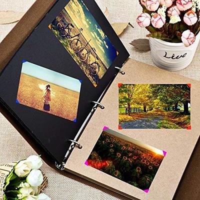  Scrapbook Photo Album with Black Paper Pages DIY Scrapbook  Album Black Sheet Pages Wedding Anniversary Baby Family Memory Gift with  2pcs Stickers