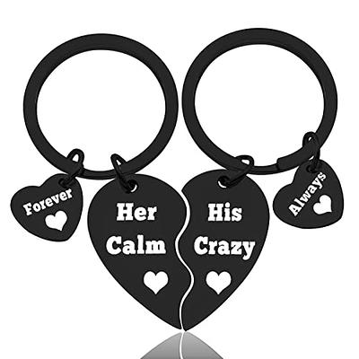 Funny Couple Keychain for Boyfriend Girlfriend Anniversary Jewelry Gift for  Husband Wife Her Calm His Crazy Keyring Set Valentine Day Gift Wedding  Christmas Birthday Engagement Gifts Couple Gifts - Yahoo Shopping