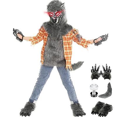 Skeleteen Werewolf Feet Shoe Covers - Silver Grey Were Wolf Monster Foot Claws Costume Accessories