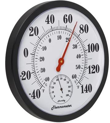 10.5 inch Indoor Outdoor Thermometer Large Numbers - Weather Thermometer Hygrometer Waterproof, No Battery Needed Outdoor Thermometers for Patio