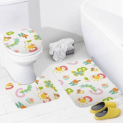 3-Piece Non Slip Memory Foam Bathroom Rug Set Bath Mat Contour Toilet Lid  Cover