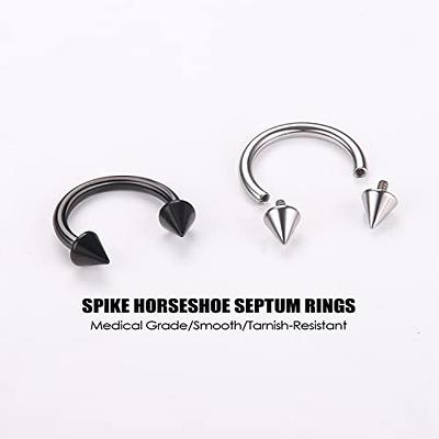 Septum piercing ring opal 16g daith hoop ring ear rings purple opals r –  Siren Body Jewelry