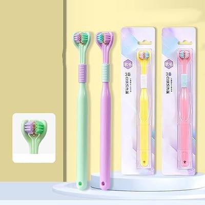 Healeved Denture Brush 4pcs Dual Head Toothbrushes Hard Denture Cleaning  Brush False Teeth Brush for False Teeth Cleaning