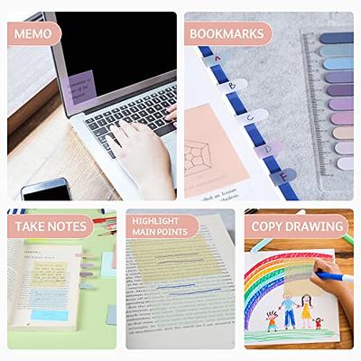 Bomutovy 400pcs Transparent Sticky Notes, Morandi Cute Round Clear Sticky Tabs, Translucent Book Markers Page Flags Stickers, Bible Journaling