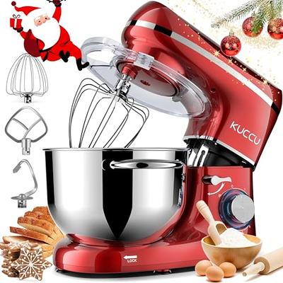 Costway Tilt-Head Stand Mixer 7.5 qt 6 Speed 660W with Dough Hook, Whisk & Beater Red