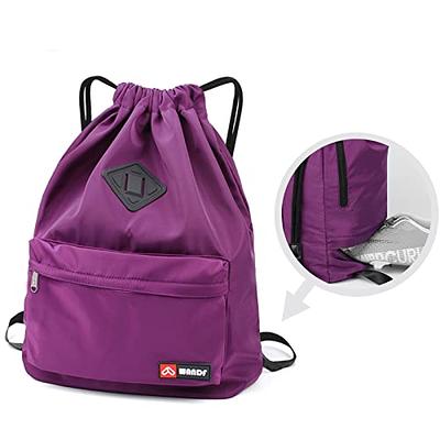 WANDF Drawstring Backpack Sports Gym Bag with Shoes Compartment