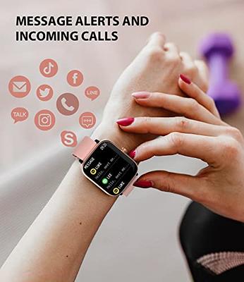 Smartwatch for Women - Call, Fitness Tracker, Heart Rate & Sleep Monitor,  1.69 Touch Screen, Waterproof - For Android & iPhone, Pink