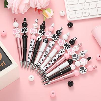 Crtiin 15 Pcs Beadable Pens Valentines Assorted Bead Pens DIY Ballpoint  Beaded Pens with 60 Charm Beads Pendants Beads Spacer Bead 15 Pen Packaging