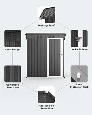 Bealife 5' x 3' Outdoor Storage Shed Clearance, Metal Outdoor Storage  Cabinet with Single Lockable Door, Waterproof Tool Shed, Backyard Shed for