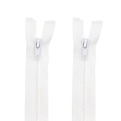 Mandala Crafts #5 Plastic Zipper - 5 PCs White 28 Inches Separating Zippers  for Sewing - Jacket Zipper Separating Zipper Replacement Zippers for