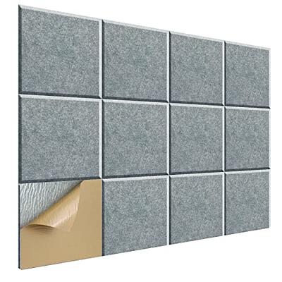 Sound Proof Acoustic Foam Panels: Soundproof Absorbing Foam 12pcs with  Double Side Adhesive Sticker - Studio Noise Blocker Foam Wall Panels 1 X 12  X