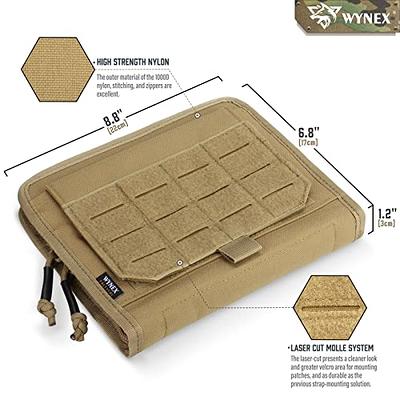WYNEX Tactical Molle Admin Pouch of Laser Cut Design, Utility Pouches Molle  Attachment Military Medical EMT Organizer with Map Pocket EDC EMT Pack