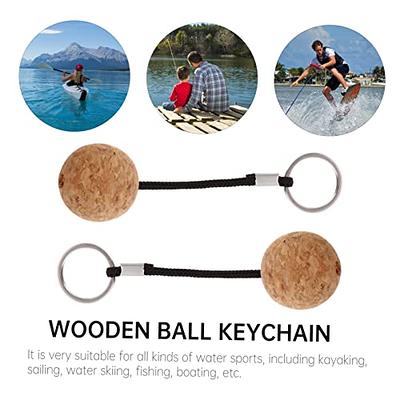 35mm Floating Cork Ball Keyring Float Keychain for Kayaking Boating Fishing  Kite Surfing Sailing Kayak, Pack of 2