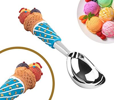 Stainless Steel Ice Cream Scoop with Trigger Ice Cream Scooper Dishwasher Safe, Heavy Duty Metal Icecream Scoop Spoon with Anti-Freeze Handle, Perfect