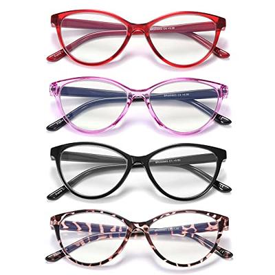 4 Pack Thicker Frame Blue Light Blocking Reading Glasses Women Men 4 Pairs Mix / +1.25