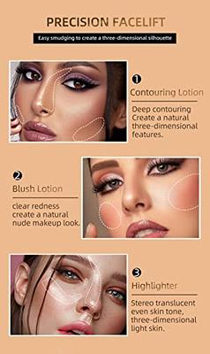 Multi-functional liquid blush Face contouring Highlighter Eye shadow stick  Contouring Concealer Body highlighter Long-lasting waterproof face contouring  makeup Silky creamy texture Multi-purpose makeup( 04# Contouring)