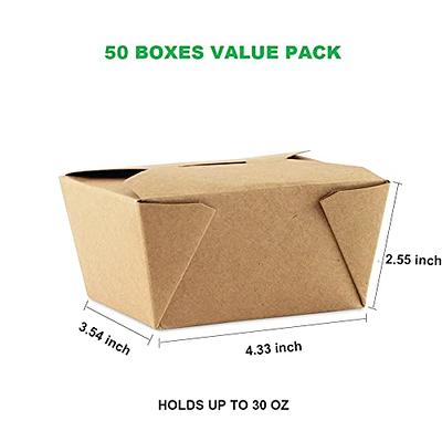 NANAICHE 50 Pack Disposable Take Out Boxes Food Containers